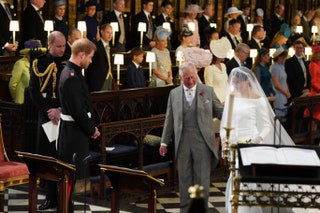 Принц Чарльз на свадьбе принца Чарльза и Меган Маркл .