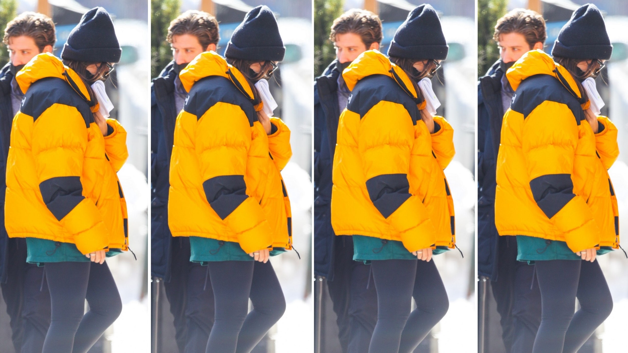 Образ дня беременная Эмили Ратаковски гуляет по НьюЙорку в мандариновой горнолыжной куртке