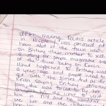 Фотограф Бритни Спирс обнародовал письмо, в котором певица признается, что ее отец обманом стал ее опекуном