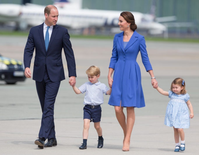 Принц Уильям и Кейт Миддлтон с детьми Джорджем и Шарлоттой