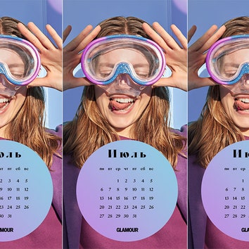 Заставки на телефон с календарем на июль (c кадрами из съемок Glamour!)