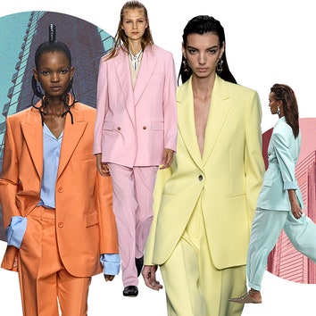 Цветной однотонный костюм &- главная покупка весны 2020