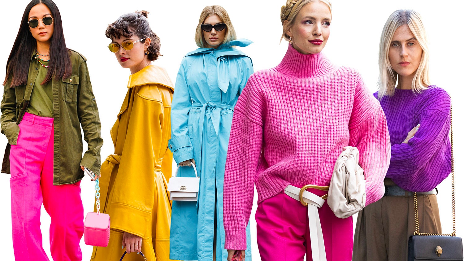 35 примеров как носить цветные вещи осенью