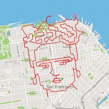 Бегун из Сан-Франциско создает картины из своих маршрутов