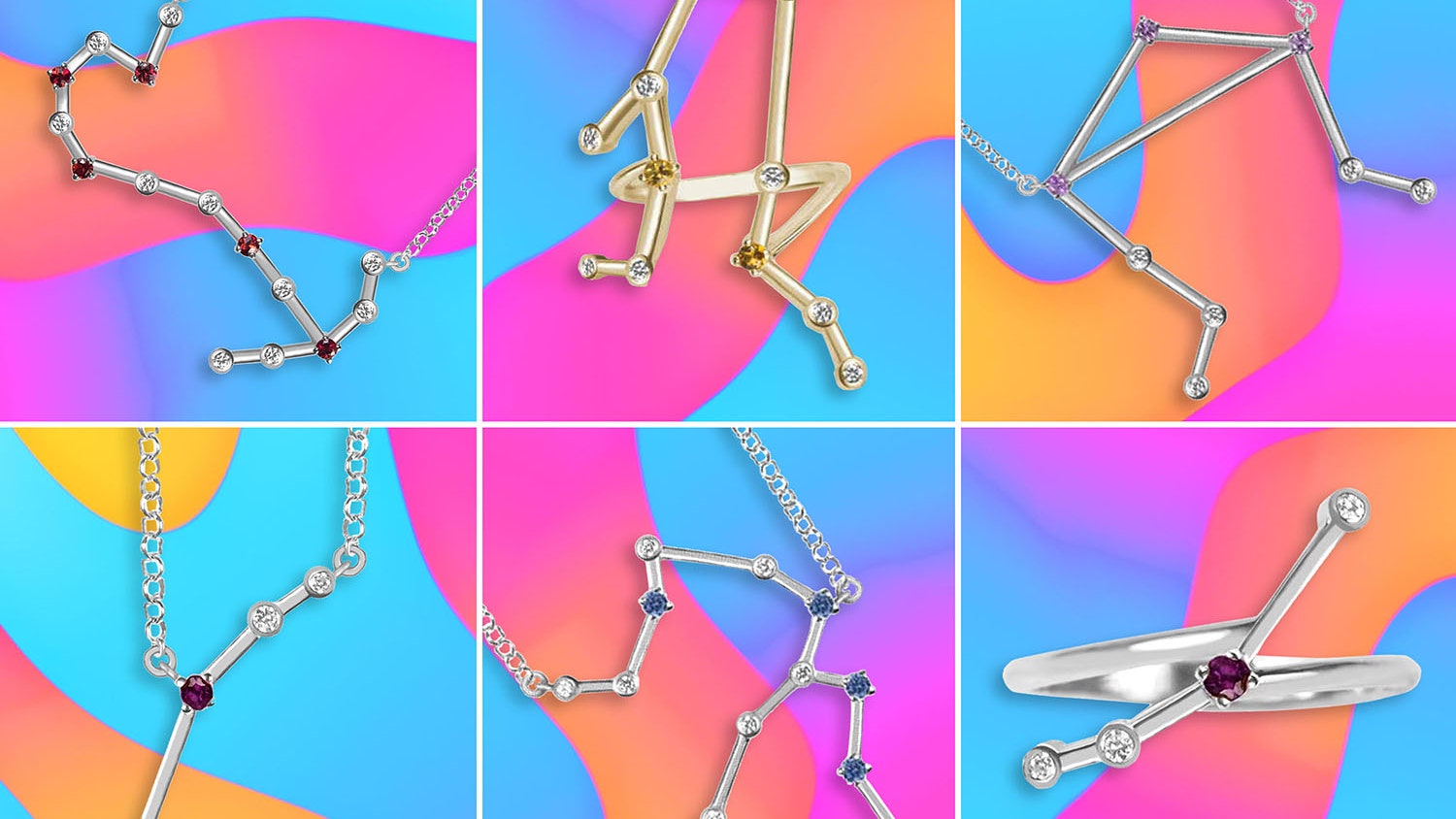 Аксессуары дня подвески и кольца со знаками зодиака GEOMA Jewelry