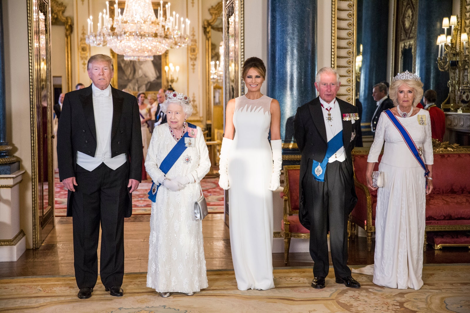Королевская семья с Дональдом и Меланией Трамп
