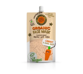 Омолаживающая маска для лица Carrot  Basil Seeds 100 мл 136 руб. Skin Superfood Planeta Organica.