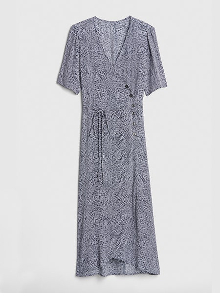 gap side button wrap dress