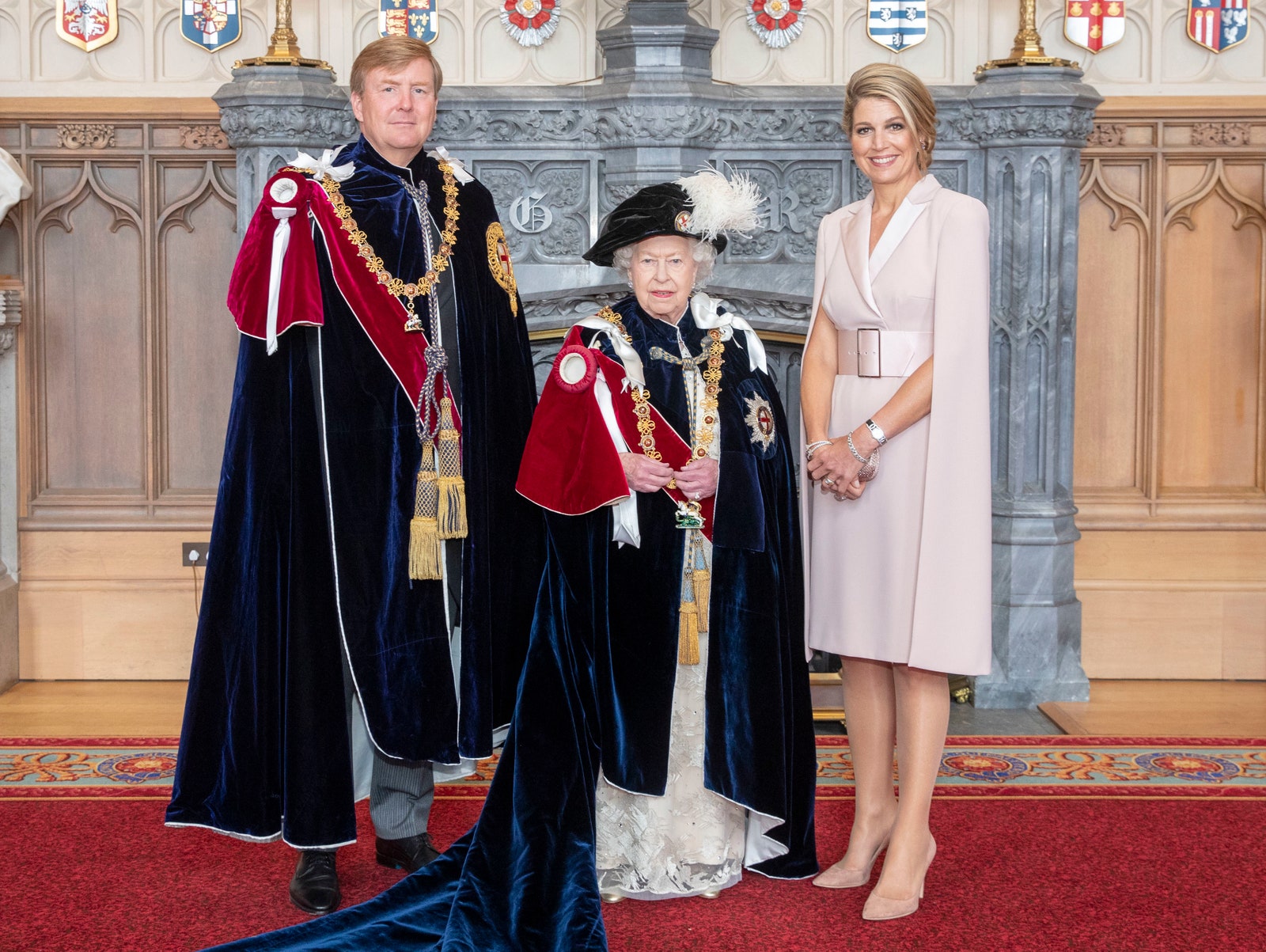 Король ВиллемАлександр королева Елизавета II и королева Максима
