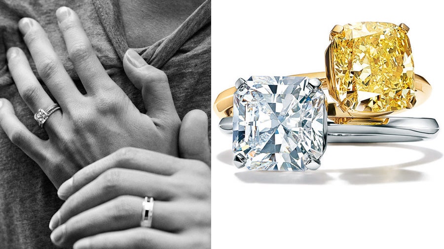 Помолвочное кольцо Tiffany с бриллиантом фото украшений