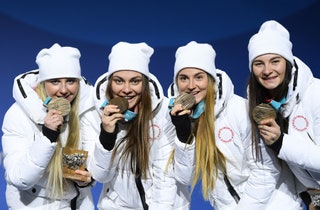 Российские спортсмены на Олимпиаде в Корее.