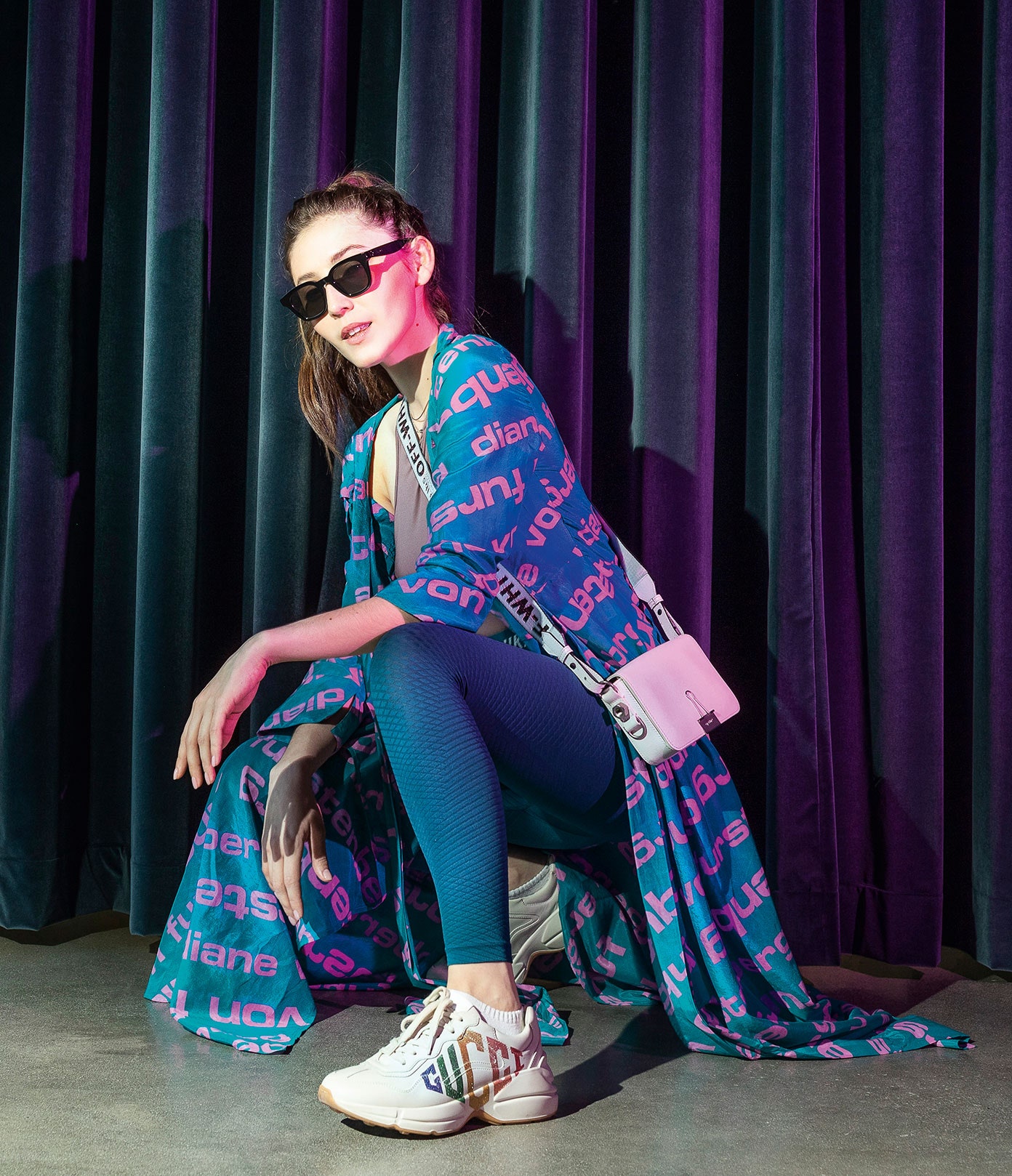 Платье из хлопка и шелка 26 999 руб. Diane von Fürstenberg .