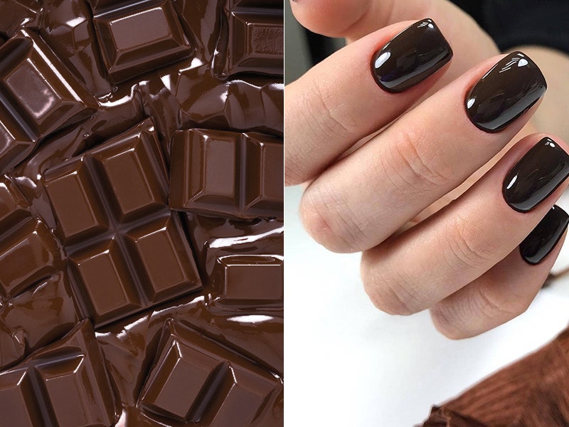 Лак шоколад. Шоколадный маникюр. Маникюр в шоколадных тонах. Шоколадный маникюр на короткие ногти. Ногти шоколадные конфеты.