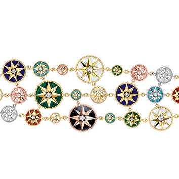 Новинки от Dior Joaillerie: браслет с разноцветными медальонами и серьги из белого золота с бриллиантами