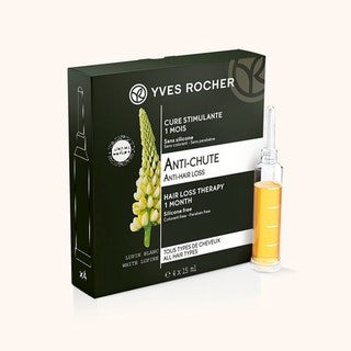 Сыворотка против выпадения волос AntiChute с экстрактом белого люпина 1690 руб. за четыре ампулы Yves Rocher.