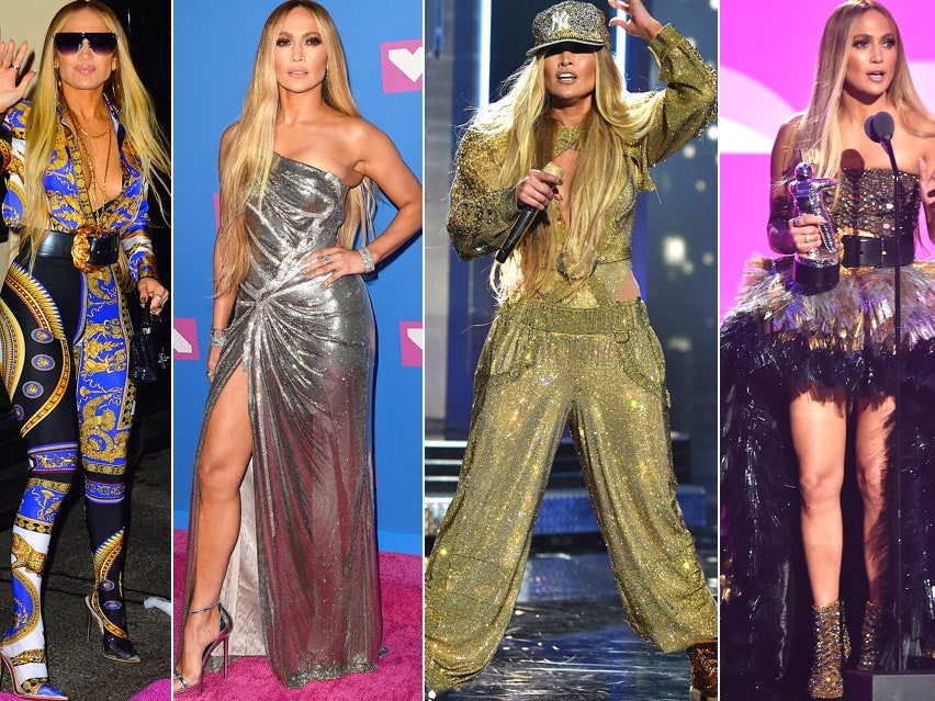 7 ярких образов Дженнифер Лопес в Versace на премии MTV Video Music Awards 2018