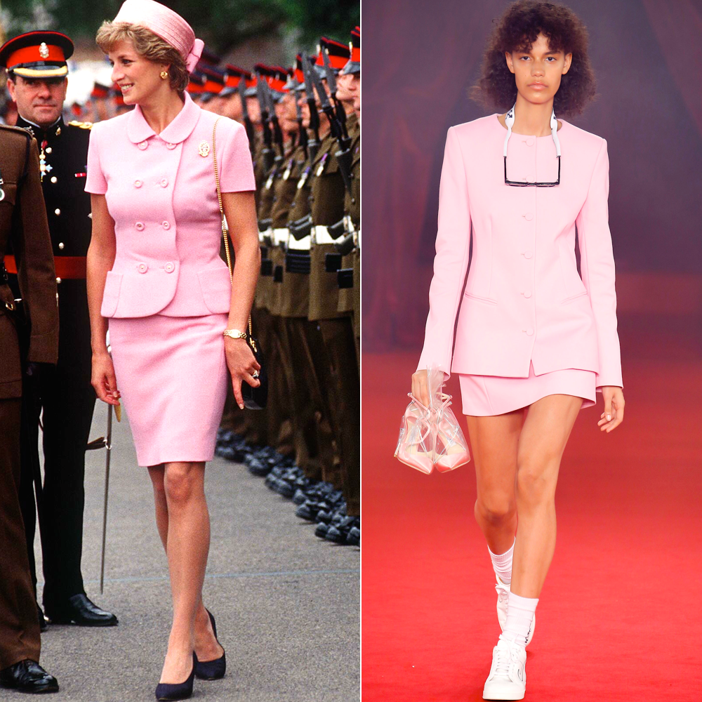 Слева принцесса Диана 1995. Справа показ OffWhite.