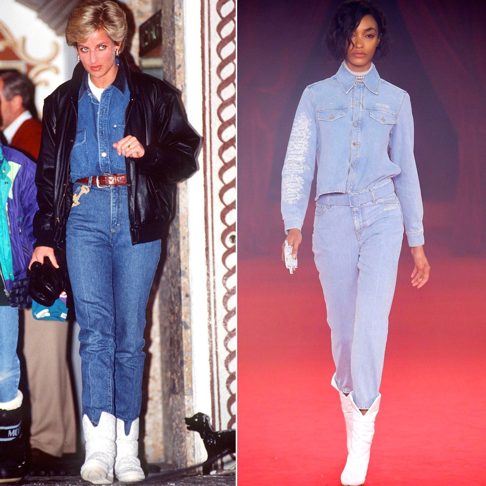Слева принцесса Диана 1993. Справа показ OffWhite.