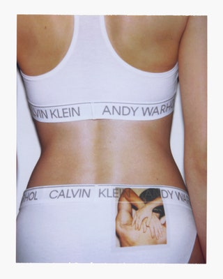 CALVIN KLEIN UNDERWEAR Racerback Bralette Printed Artwork Andy Warhol Torso 1977 ©®™ The Andy Warhol Foundation for the...