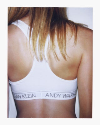 CALVIN KLEIN UNDERWEAR Racerback Bralette Printed Artwork Andy Warhol Torso 1977 ©®™ The Andy Warhol Foundation for the...