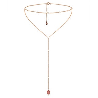 Серебряное ожерелье с розовым турмалином и розовыми топазами 12 100 рублей Moonka.