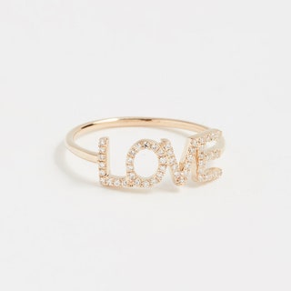 Кольцо Love из 14каратного золота с бриллиантами  41 005 руб. EF Collection .