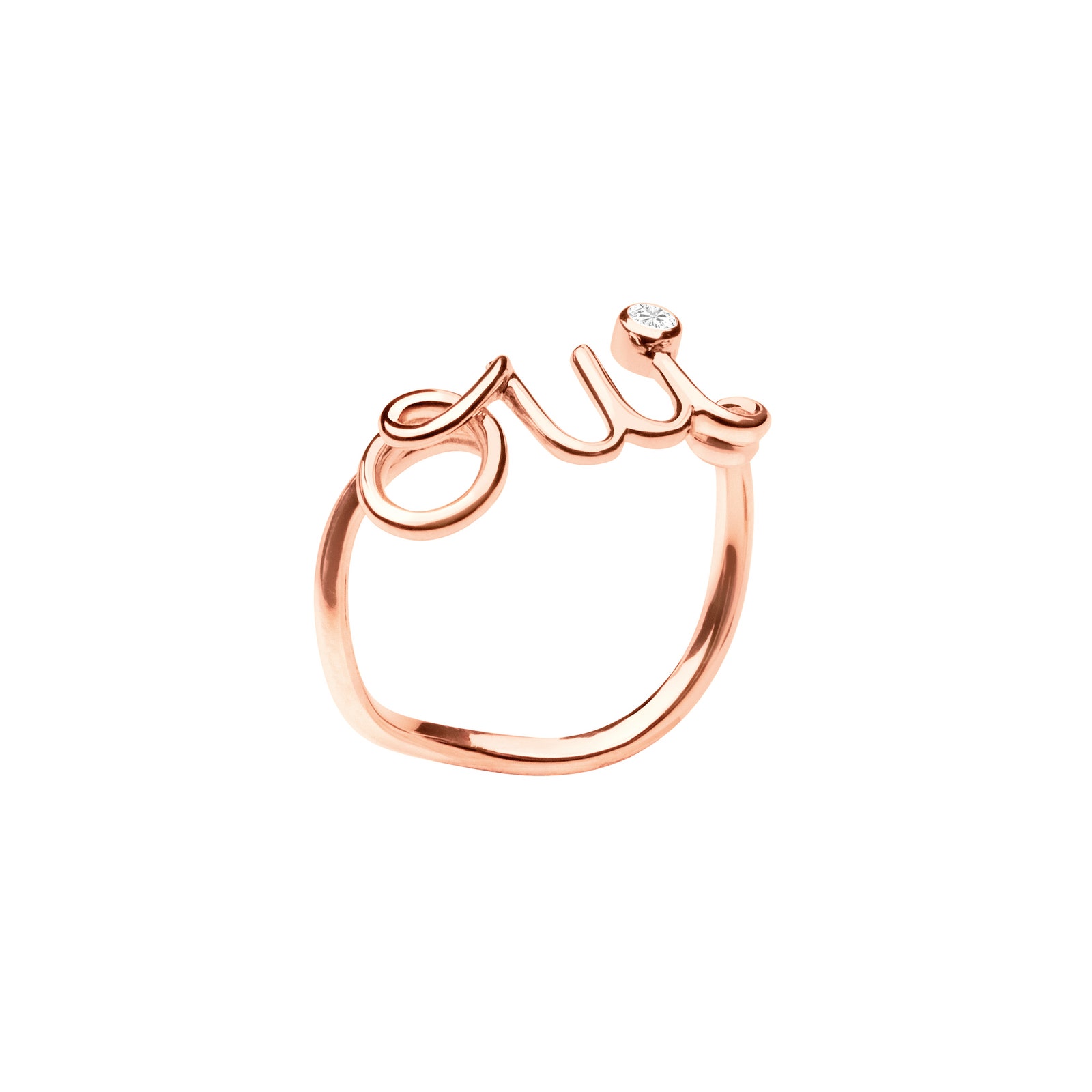 Кольцо и моносерьга Oui от Dior Joaillerie украшения из розового золота с бриллиантом