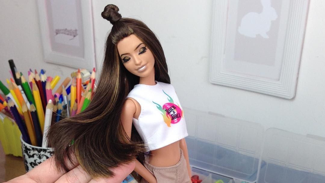 Прически и макияж для Барби от стилиста из Бразилии фото из инстаграма Рафины Сильвы