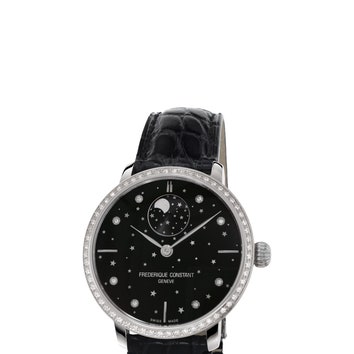 Аксессуар дня: часы Slimline Moonphase Stars Manufacture с изображением звездного неба от Frederique Constant