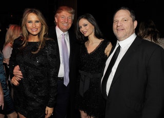 С женой Джорджиной Чапман и Дональдом и Меланией Трамп.