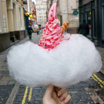 Instagram-тренд: мороженое в сахарной вате