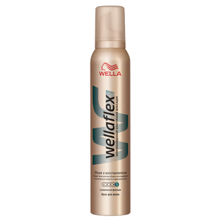 Мусс для волос Wellaflex «Объем и восстановление» суперсильная фиксация Wella.  Мусс для волос