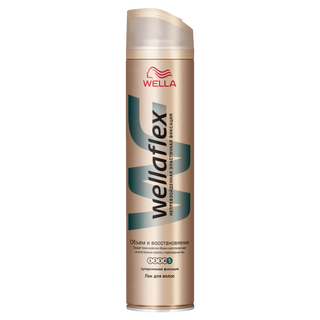 Лак для волос Wellaflex «Объем и восстановление» суперсильная фиксация Wella.  Лак для волос