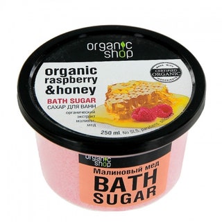Organic Shop сахар для ванн «Малиновый мед». Растворите щепотку в ванной — сахар сделает воду мягкой а кожа после душа...