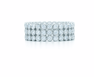 Трехрядное кольцо Tiffany Jazz™ из платины с бриллиантами 9700.
