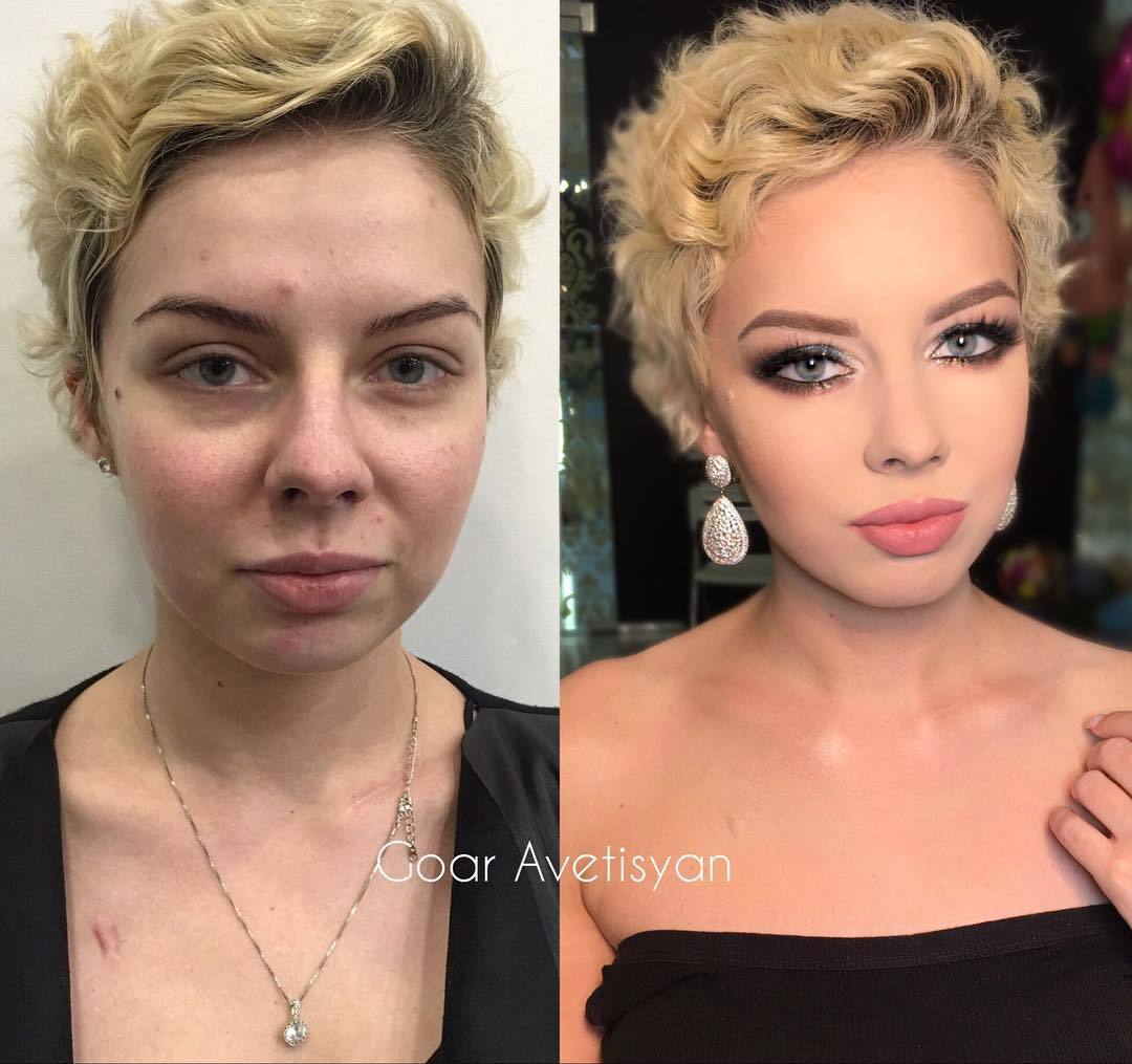 Красивый макияж до и после Гоар