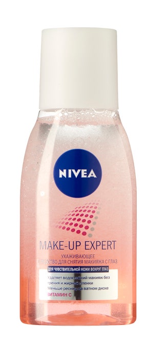 Nivea средство для снятия макияжа Makeup Expert 220 руб. Двухфазное масляная часть снимает маки­яж цветная с витамином С...