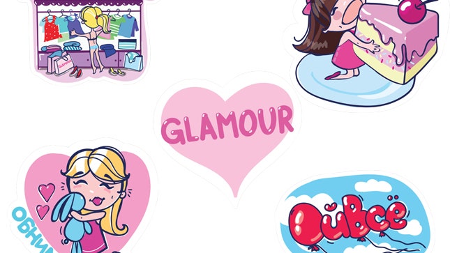 Glamour Girl журнал Glamour выпустил стикеры для Viber