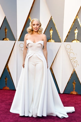 Леди Гага в топе Brandon Maxwell