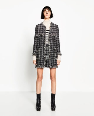 Zara пальто с принтом «гусиная лапка» 8999 руб.
