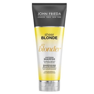Шампунь осветляющий для натуральных мелированных и окрашенных волос Sheer Blonde Go Blonder John Frieda.