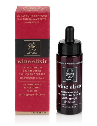 Apivita масло для лица Wine Elixir AntiWrinkle  Restoring Face Oil. Состав средства напоминет список ингредентов для...