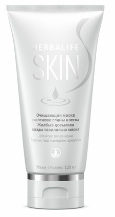 Herbalife Skin очищающая маска на основе глины и мяты.