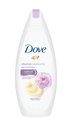 Кремгель для душа «Сливочная ваниль и пион» Dove. Образует нежное облако кремообразной пены смывается без следа оставляя...