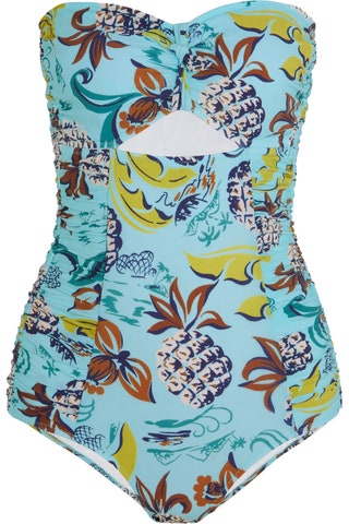 Anna Sui купальник Cutout printed bandeu swimsuit.