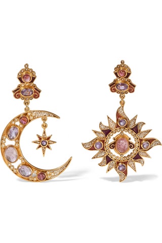 Percossi Papi серьги Gold Plated Multistone Earrings.