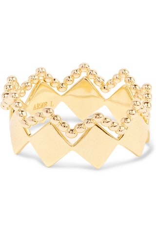 Arme De LAmour кольца Set Of Two Crown Goldplated Rings.