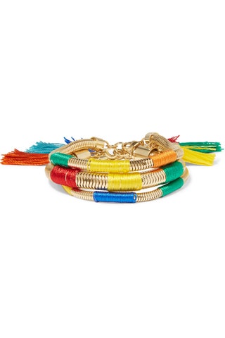 Rosantica Isabel браслеты Set Of Three Tasseled Goldtone Bracelets.