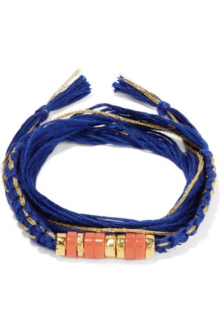 Aurelie Bidermann браслет Takayama Goldplated Coral And Cotton Bracelet.