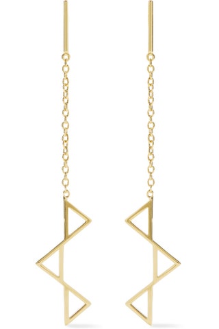 Arme De LAmour серьги Dropped Triple Triangle Goldplated Earrings.